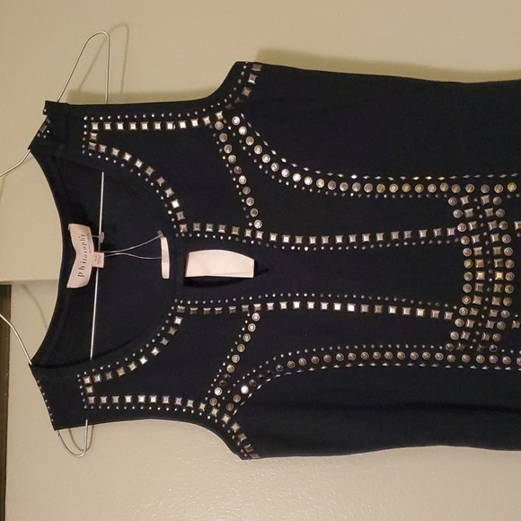 PHILOSOPHY Studded Little Black Dress New Size XS - Picture 2 of 6